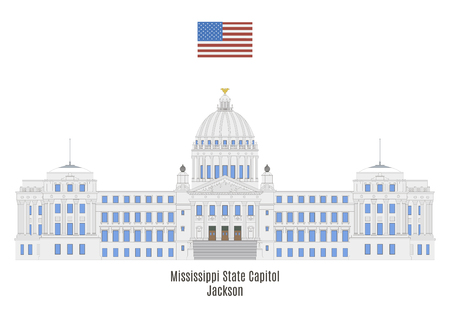 Mississippi State Capitol in Jackson, United States of Americaのイラスト素材