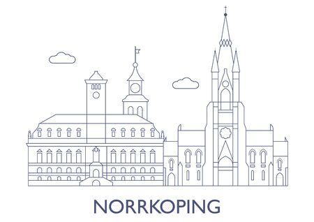 Norrkoping, Sweden. The most famous buildings of the cityのイラスト素材