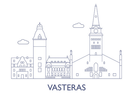 Vasteras, Sweden. The most famous buildings of the cityのイラスト素材