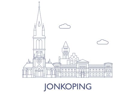 Jonkoping, Sweden. The most famous buildings of the cityのイラスト素材