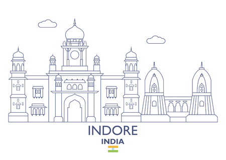 Indore Linear City Skyline, Indiaのイラスト素材