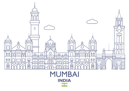 Mumbai linear city skyline, Indiaのイラスト素材