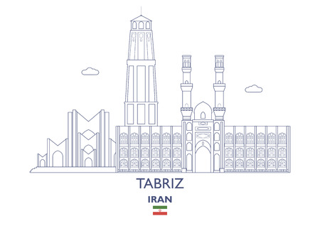 Tabriz Linear City Skyline, Iranのイラスト素材