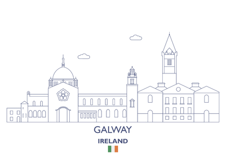 Galway Linear City Skyline, Irelandのイラスト素材