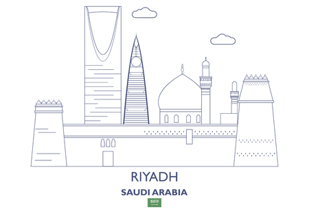 Riyadh Linear City Skyline, Saudi Arabiaのイラスト素材