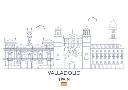 Valladolid City Skyline, Spainのイラスト素材