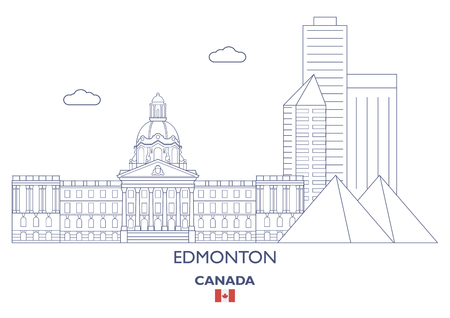 Edmonton Linear City Skyline, Canadaのイラスト素材