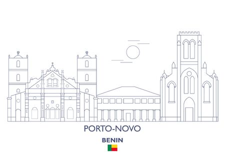 Porto-Novo Linear City Skyline, Beninのイラスト素材