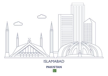 Islamabad Linear City Skyline, Pakistanのイラスト素材