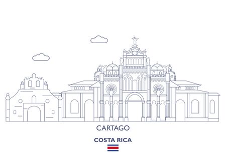 Cartago Linear City Skyline, Costa Ricaのイラスト素材