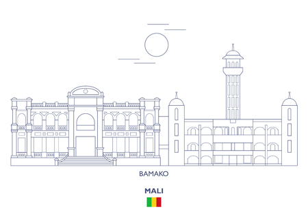 Bamako Linear City Skyline, Maliのイラスト素材