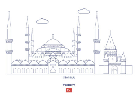 Istanbul Linear City Skyline, Turkeyのイラスト素材