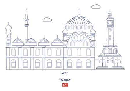 Izmir Linear City Skyline, Turkeyのイラスト素材