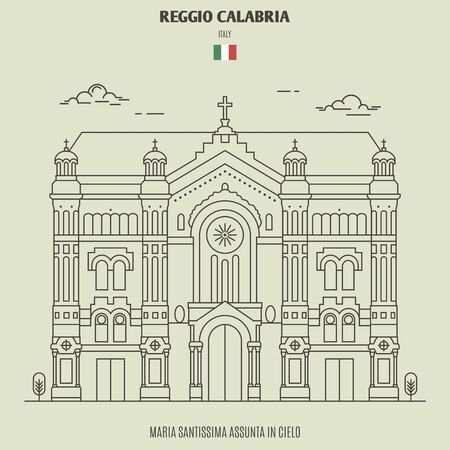 Maria Santissima Assunta in Cielo of Reggio Calabria, Italy.のイラスト素材