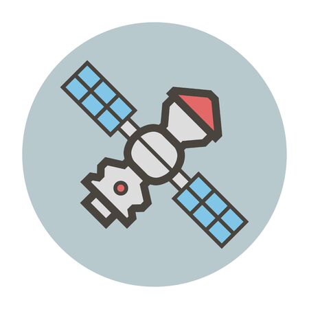 Space station with solar panels. Vector flat style for you designのイラスト素材