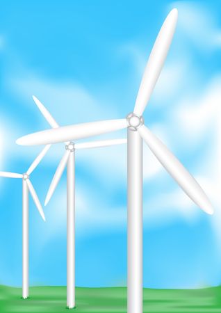 The electric wind-turbine generate pure energyのイラスト素材