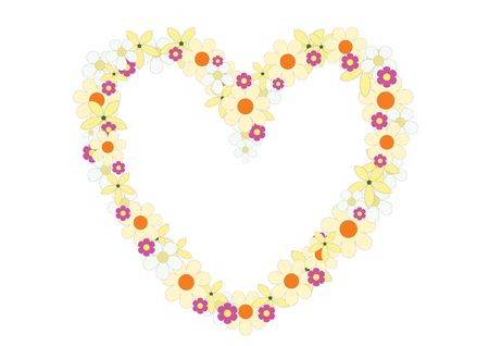 The flowers heart on the white backgroundのイラスト素材