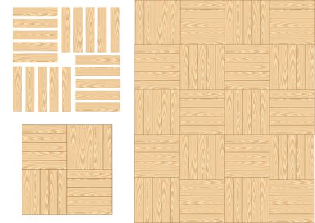 Wood parquet plank for the floor on the white backgroundのイラスト素材