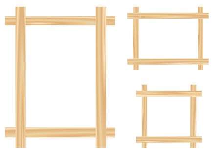 Light wooden framework isolated on the white backgroundのイラスト素材