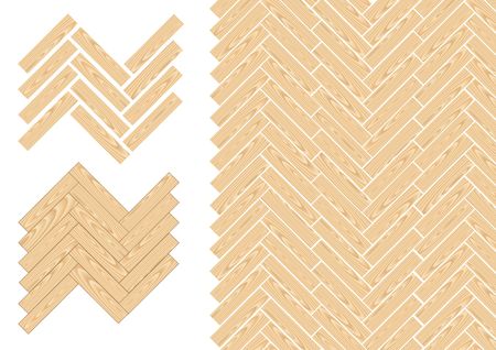 Wood parquet plank for the floor on the white backgroundのイラスト素材