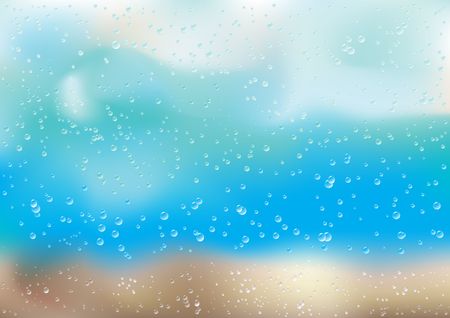 Rain drops and bubbles on the windowのイラスト素材