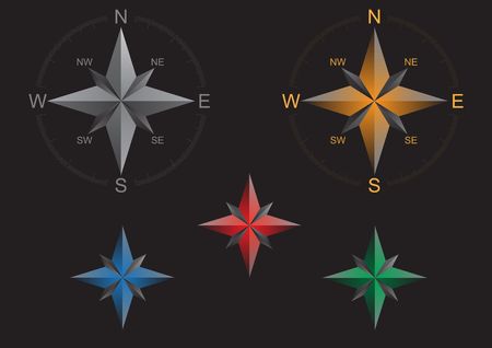 World directions for map on the black backgroundのイラスト素材