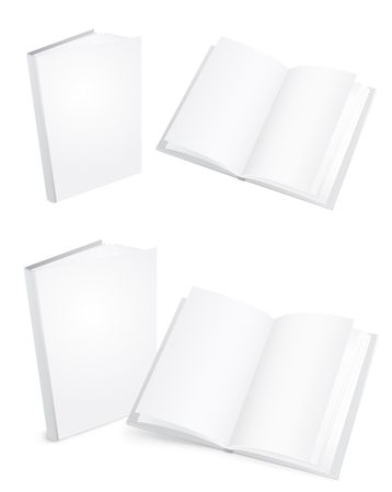3d white books isolated on the white backgroundのイラスト素材