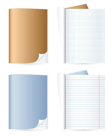 Different copybooks isolated on the white backgroundのイラスト素材
