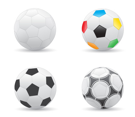 Different soccer balls isolated on the white backgroundのイラスト素材