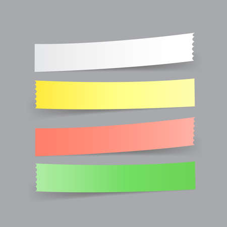 Navigation button. Paper menu option tapes with shadow on the gray backgroundのイラスト素材