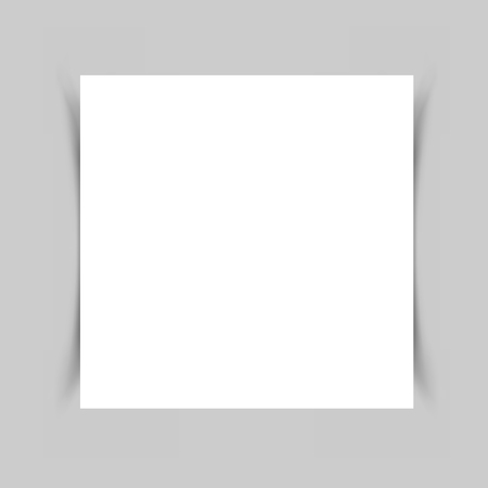 Piece of white paper for note, message, drawing with the shadow on gray background.のイラスト素材