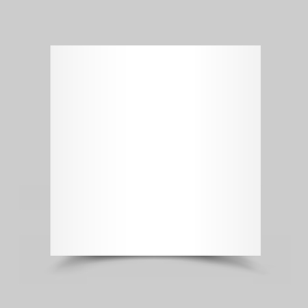 Piece of white paper for note, message, drawing with the shadow bottom on gray background.のイラスト素材