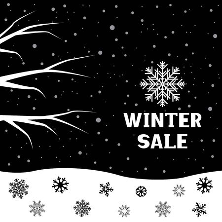 snow branch winter saleのイラスト素材