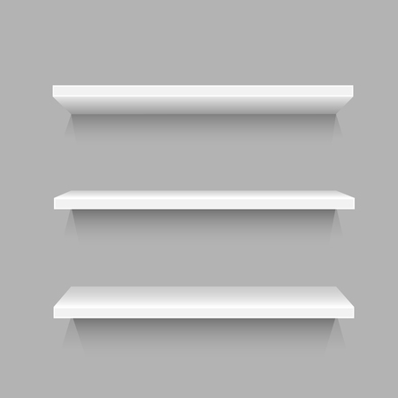 Three simple white shelvesのイラスト素材