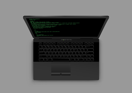 Black laptop from aboveのイラスト素材
