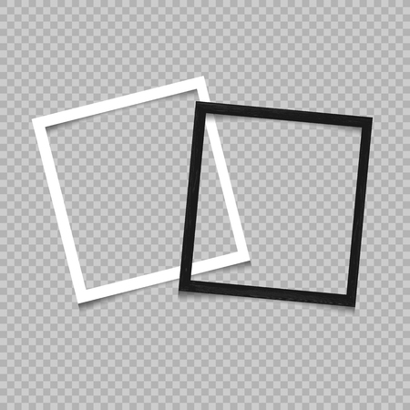 Paper and wooden square frameのイラスト素材