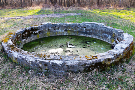 old abandoned rubbish fountainの写真素材