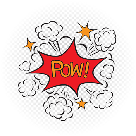 pow explode cartoon illustrationのイラスト素材