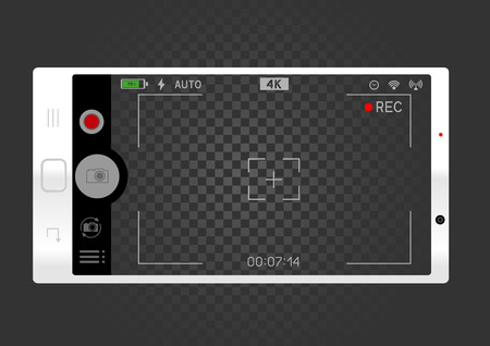 white phone camera viewfinder templateのイラスト素材