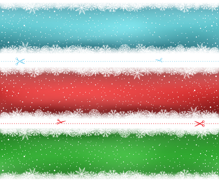 Christmas snow pattern on box or shelf. Snowy color winter template background. Frosty close-up wintry snowflakes. Ice shape pattern. New Year holiday decoration easy to edit backdropのイラスト素材