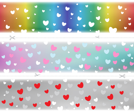 Valentine hearts pattern color template background. Holiday wrapper or showcase decoration for saleのイラスト素材