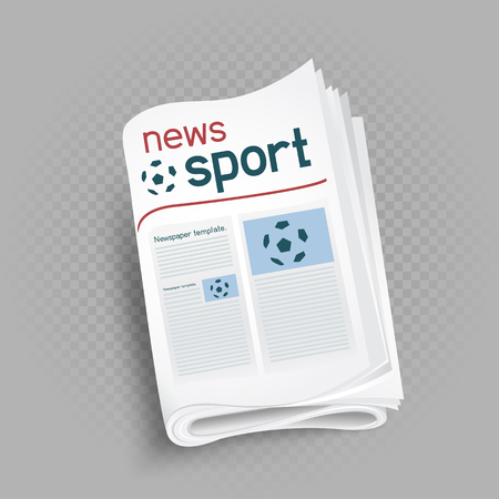 Sport newspaper press icon on gray transparent background. Sports newsのイラスト素材
