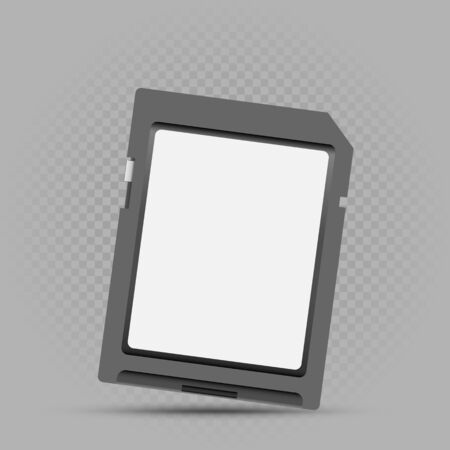 black memory card on gray backgroundのイラスト素材