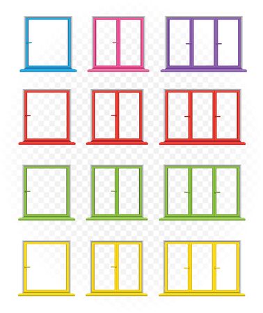 multicolored windows template setのイラスト素材
