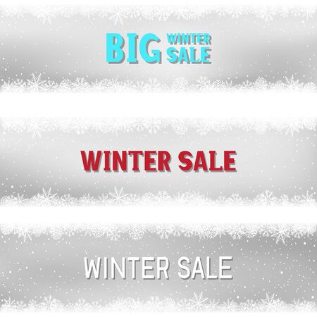 Winter sale snow pattern gray templateのイラスト素材