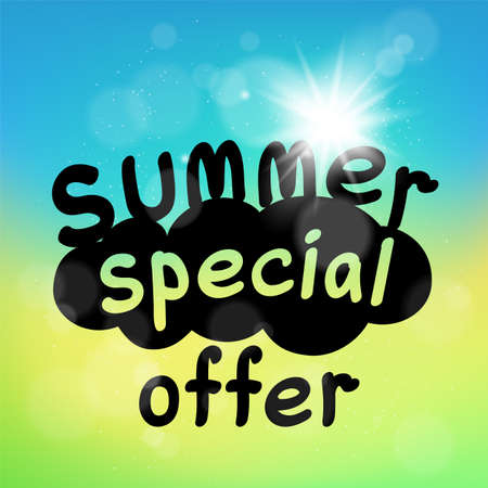 Summer special offer sale dark template. Sales fashion tourism promotion conceptのイラスト素材