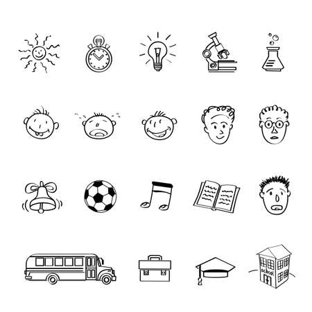 education drawing sign symbols setのイラスト素材