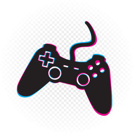 glitch gamepad computer joystick iconのイラスト素材