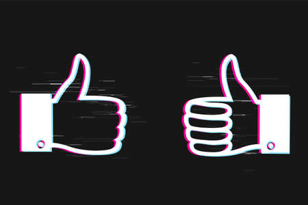 glitch like sign set on dark backgroundのイラスト素材