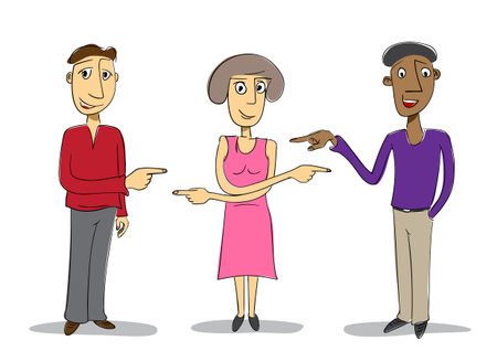 set of people pointers with emotionsのイラスト素材